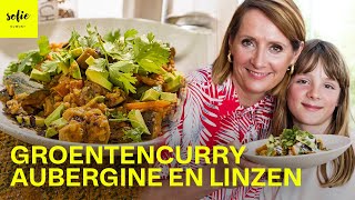 Gezonde groentecurry met aubergine en linzen in de Airfryer 🍆🥑🍲💚  Sofie Dumont [upl. by Mallen412]