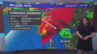 Tornado Warning issued for Pacific County [upl. by Zeidman36]