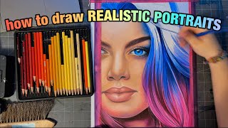 How to Draw REALISTIC PORTRAITS with COLORED PENCILS Tips amp Tricks  isabelladrawsss [upl. by Hansel761]