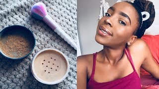 No makeup makeup look  Review of Yardley Loose Powder cappuccino  South African YouTuber [upl. by Enajyram]