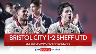 Blades score 98TH MINUTE WINNER 🤯  Bristol City 12 Sheff Utd  EFL Highlights [upl. by Joellen]