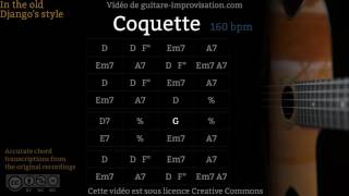 Coquette 160 bpm  Gypsy jazz Backing track  Jazz manouche [upl. by Ellimahs]