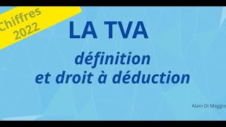 La déductibilité de la TVA  Chiffres 2022 [upl. by Atronna132]