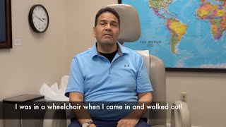 From wheelchair to walking unassisted after treatment by Edward Tobinick MD 2 yrs after stroke [upl. by Deehan715]