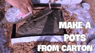 Make a pots from carton mold  easy to do at home [upl. by Spoor265]