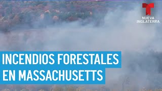 Bomberos batallan incendios forestales en Mass [upl. by Nyasuh]