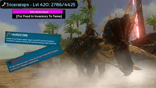 ARK Survival Evolved Mobile Hardcore Brutal EP 8 High Level Triceratops Taming [upl. by Itsirk]