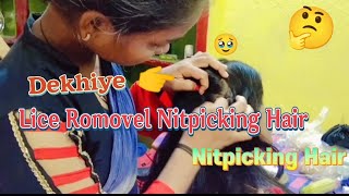 Nitpicking Remove Lice Long Hair For Women Daily Routine Life  Live Remove Lice Nitpicking [upl. by Strephonn999]