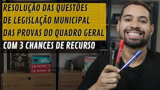 AULA CORREÇÃO DAS QUESTÕES DE LEGISLAÇÃO MUNICIPAL DAS PROVAS DO QUADRO GERAL DE PALMASTO DE 2024 [upl. by Mcknight]