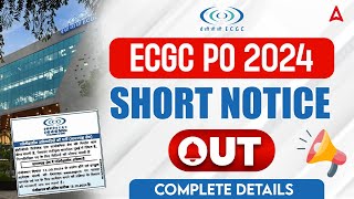 ECGC PO 2024 Notification  ECGC PO Notification Out  Complete Details [upl. by Zetroc]