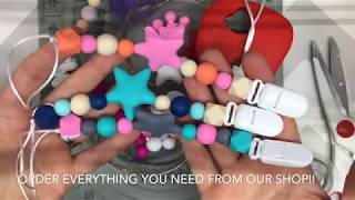 How to Make A Pacifier Teething Bead Clip [upl. by Eyma]