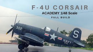 Academy F4U4 Corsair Korea 148 scale Build [upl. by Lindell527]