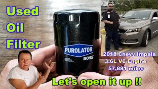 Purolator Boss PBL22500 Oil Filter Cut Open Used Purolator Boss Oil Filter Cut Open [upl. by Adnilak]