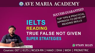 IELTS READING TRUE FALSE NOT GIVEN BY RENJISH PHILIP [upl. by Anitsuga]