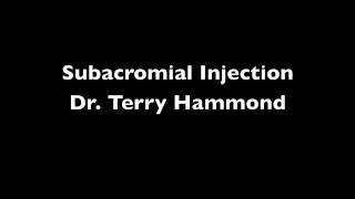 Subacromial Injection Dr Terry Hammond [upl. by Yentuoc]