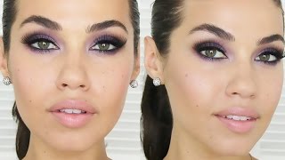 TUTORIAL  Purple Smokey Eye Makeup  Eman [upl. by Lesab]