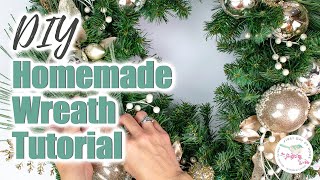 Homemade Christmas wreath from scratch [upl. by Arenat]