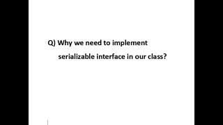 Why we need to implement Serializable interface in our class  Latest update 2024RealTime [upl. by Aillimat]