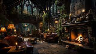 Embrace Serenity in a Cozy Cabin with a Crackling Fireplace  Great Rain to Relax Tired Body amp Sleep [upl. by Esidnak]