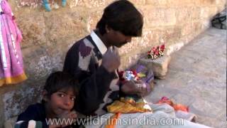 Street side puppet seller in Jaisalmer Rajasthan [upl. by Gavrah]