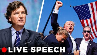 Tucker Responds to Trump Assassination Attempt and JD Vance for VP  Milwaukee WI Speech [upl. by Nowtna]