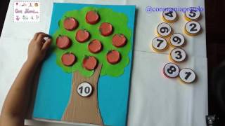 ACTIVIDAD MATEMÁTICA COLOCAMOS LAS MANZANAS EN EL ÁRBOL PARA NIÑOS DE 3 A 5 AÑOS [upl. by Nerahs]