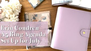 Erin Condren LifePlanner Move In amp Set Up  Daily A5 Ring Agenda Bold Blooms July 2024 Start [upl. by Alram]