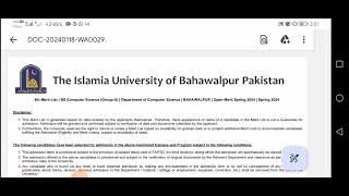 announced 4th merit list BS admission spring 2024 IUB [upl. by Acinoryt]