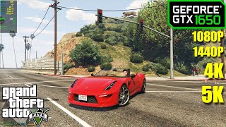 GTX 1650  GTA 5  1080p 1440p 4K and 5K [upl. by Brandes568]