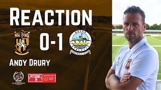 Reaction  Andy Drury  Folkestone Invicta 01 Dover Athletic  Isthmian Premier Division [upl. by Aralk]