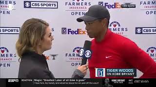 Tiger Woods being told by his caddie about Kobes death after completing his round [upl. by Ilrebmik80]