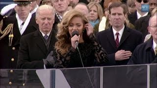 Beyonce Performs in Playback the National Anthem  2013 Inauguration of Barack Obama [upl. by Henriques]