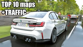 TOP 10 Free Roam Maps with TRAFFIC  ASSETTO CORSA  2022 [upl. by Eillom]