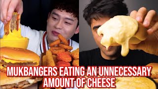 mukbangers eating an UNNECESSARY amount of CHEESE [upl. by Nahc798]