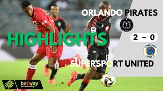 Orlando Pirates vs SuperSport United  Betway Premiership Highlights  October 24 2024 [upl. by Yatnahs]