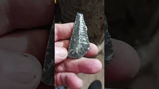 Obsidian greysheen ribbon flaked Obsidian flintknapping [upl. by Tammany]