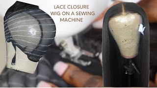 How To Make The Perfect Lace Closure Wig On A Sewing Machine  Beginner Friendly  YemiOlaHair [upl. by Barsky]