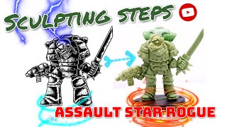 Sculpting steps of an assault Star Rogue tabletop miniature [upl. by Ydner]