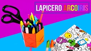 DIY  Lapicero Organizador de Escritorio Arcoiris 🌈 ✏️ ➲ ¡¡Lapicero MÁS FÁCIL DEL MUNDO [upl. by Kreda]