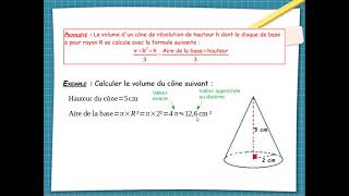 4  cône de révolution  volume [upl. by Carlock277]