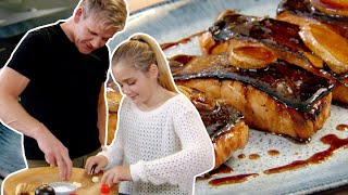 Gordon Ramsay Cooks Teriyaki Salmon With His Daughter [upl. by Gnof793]