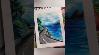 Easy acrylic painting 🎨🖌️ Seascape drawing 🌊 ankitascreativecanvas drawing painting idea easy [upl. by Naitsirhk550]