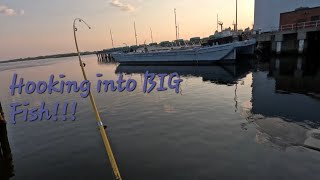 Fishing the Curtis bay Coast Guard Port [upl. by Oznole]