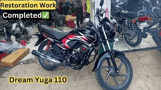 Honda Dream Yuga110 RESTORATION WORK COMPLETE✅ BY F4 CUSTOM BHOPAL [upl. by Wandy]