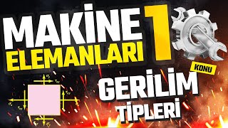 MAKİNE ELEMANLARI 1 GERİLİM ÇEŞİTLERİ NORMAL VE KESME GERİLİMLERİ  MAKEL 1 [upl. by Pollerd]