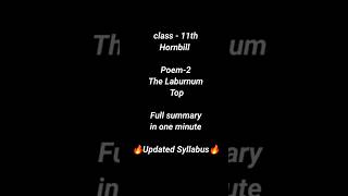 The Laburnum Top Class 11 summary in one minute englishsummary shorts exampreparation class11eng [upl. by Diego]