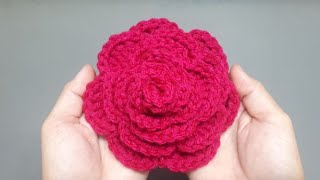 How to Crochet a Rose Large Crochet Rose Pattern Free Free Crochet Rose Pattern by Crafty Guild [upl. by Cynthea]