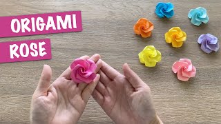 Easy Origami Paper Rose 🌹 [upl. by Elizabeth]