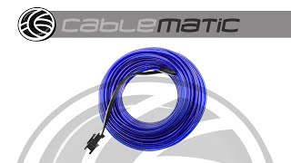 Cable electroluminiscente azul marino  distribuido por CABLEMATIC ® [upl. by Basia]