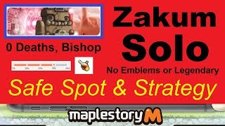 Solo Zakum Safe Spot amp Strategy 0 Deaths Bishop No Legendary or Emblems Maplestory M [upl. by Raynold723]